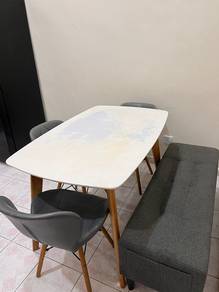 Dining set (Table with 3 chair + long bench)