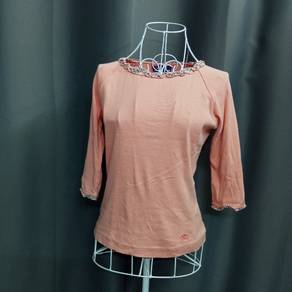 Burberry Peach Quarter Sleeve Top