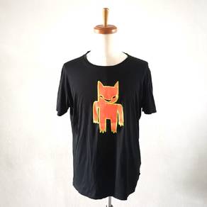 FENDI Black With Neon Orange Monster Tee