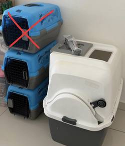 cat litter and cat carrier 