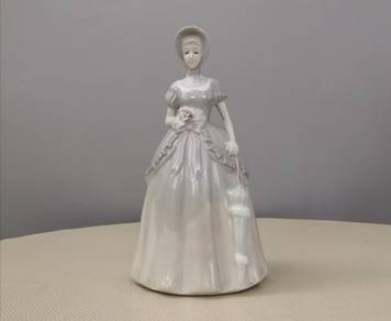 Porcelain lady with hat figurine