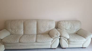 3+1+1 full leather sofas