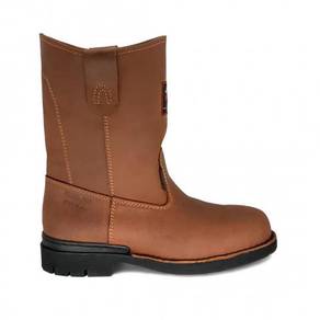 Brown Men High Slip Safe Shoes Black Hammer BH4755