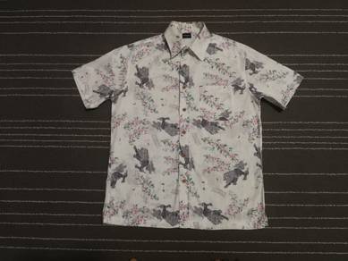 Habu box wagara hawaii shirt button up M