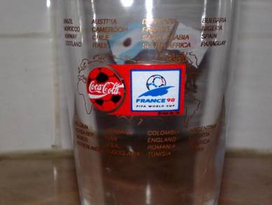 Cawan coca cola coke France 90 glass cup