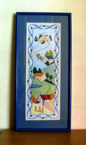 Cross-Stitch Picture with Frame - Country Homes