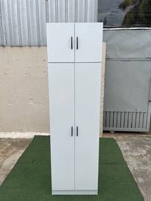 WD01WT2 NEW * Almari Baju 4 Doors Wardrobe + Top