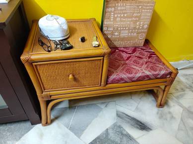 Rattan Telephone / Gossip Table