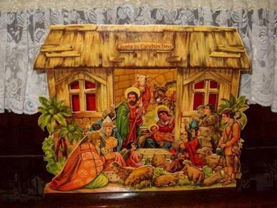 CHRISTMAS NATIVITY 3-D Prop Display Card (Vintage)