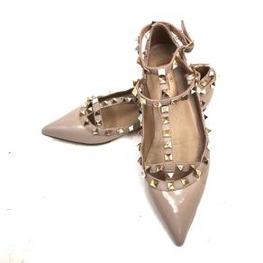 Valentino Garavani Patent Rockstud Cage Ballerina