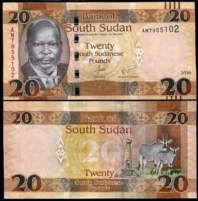 South Sudan set of 2 - year 2016  unc