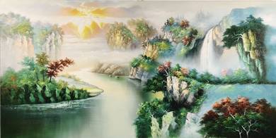 Majestic Horizons IV Signed S.H.W. Oil Landscapes