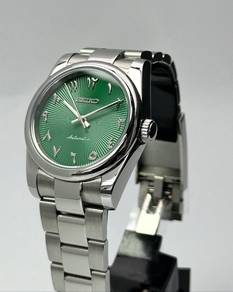 Custom Seiko Mod 36mm Green Fluted Arabic Oyster
