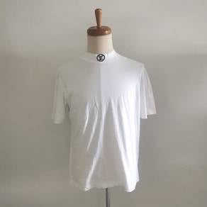 Louis Vuitton White Mock Neck T-Shirt with LV Logo