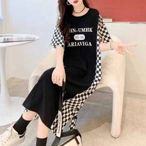 100% cotton short-sleeved loose plus-size dress - can be worn as outer