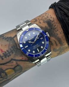 Custom Seiko Mod 36mm Blue Smurf Submariner