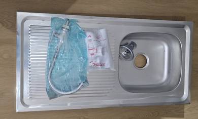 Sinki Dapur Stainless Steel + FREE Paip (Baru)