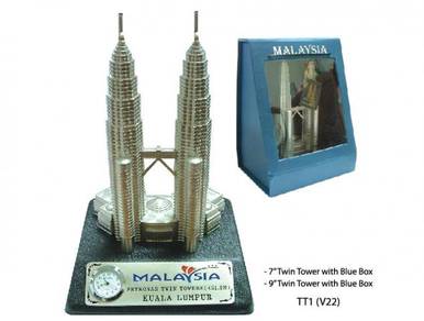 Model Petronas Twin Towers KLCC with Blue Box