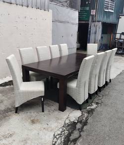 YE14K Meja Makan Kayu 8x4' Set Wood Dining Table