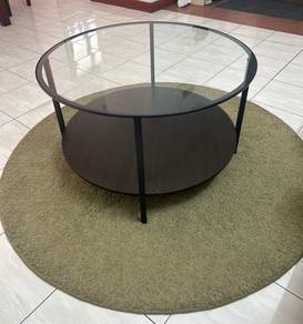 IKEA Glass Coffee Table + Round Rug Set