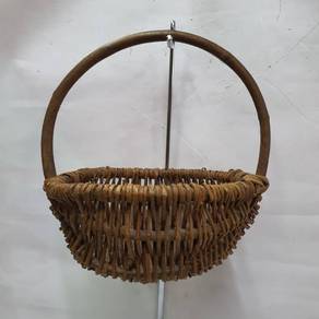 VINTAGE HANDWoven Wicker Basket