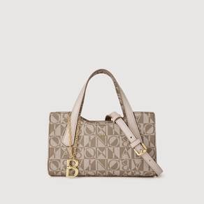 Bonia Brown & Nude Piera Monogram Small Satchelbag