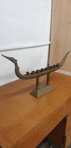 Vintage Thai Suphannahong Dragon Boat Brass Candle