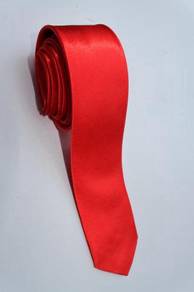 SLIM JT5 Red Chili Top Quality Solid Neck Tie