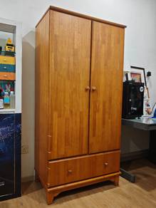 6ft Wardrobe Cabinet Solid Rubber Wood 