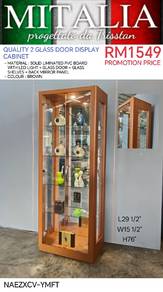 Kabinet Display 2 Pintu Kaca Berkualiti 