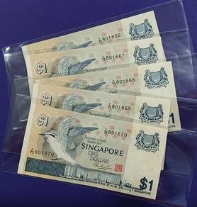 Singapore 1 dollar Bird Series 5 running number