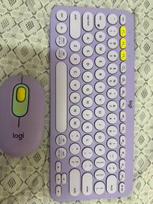 Longitech keyboard & mouse purple