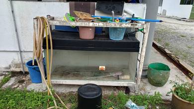 Aquarium 4 ft , cover aquarium dan stand besi 