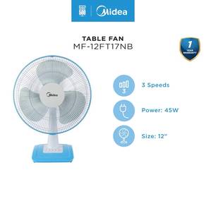 Midea MF-12FT17NB 3 Speed 12 Inch Table Fan