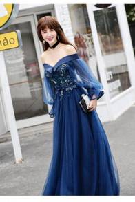 Blue wedding bridal prom dress gown RBP0614