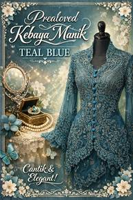 kebaya teal blue