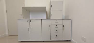 White Storage Cabinet with Lock