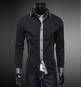 0538 KEMEJA HiTAM FORMAL CASUAL BLACK SHiRT MURAH