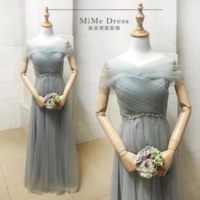 Grey wedding bridal bridesmaid prom dress RBBD0034