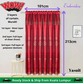Full Double Layer Curtain Embroidery Elegant