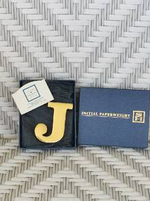 Stuart Houghton Solid Brass Initial J Paperweight