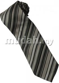ES3 Silver Black Quality Striped Formal Neck Tie