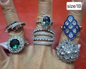 925 Sterling Silver Fresh Style Green CZ Rings