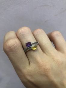 amethyst & citrine ring