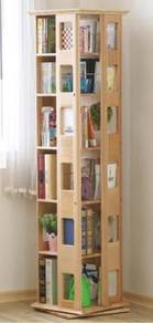 Wood Rotary Bookshelf storage modern 6layers NSW