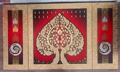 Lukisan Pokok Bodhi / Buddha Emas 3 Panel – Hiasan