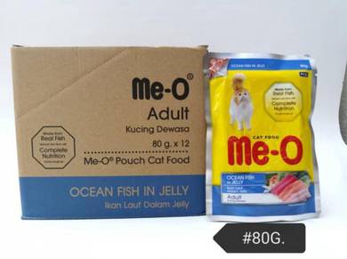 12Packs Me-O Cat Pouch Food 80gram Ocean Fish