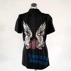 Christian Audigier Black Polo T-shirt