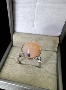Natural Agate Fortune Bead Ring 玛瑙转运珠戒指