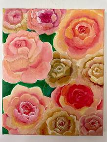 5 Hand-painted art of roses